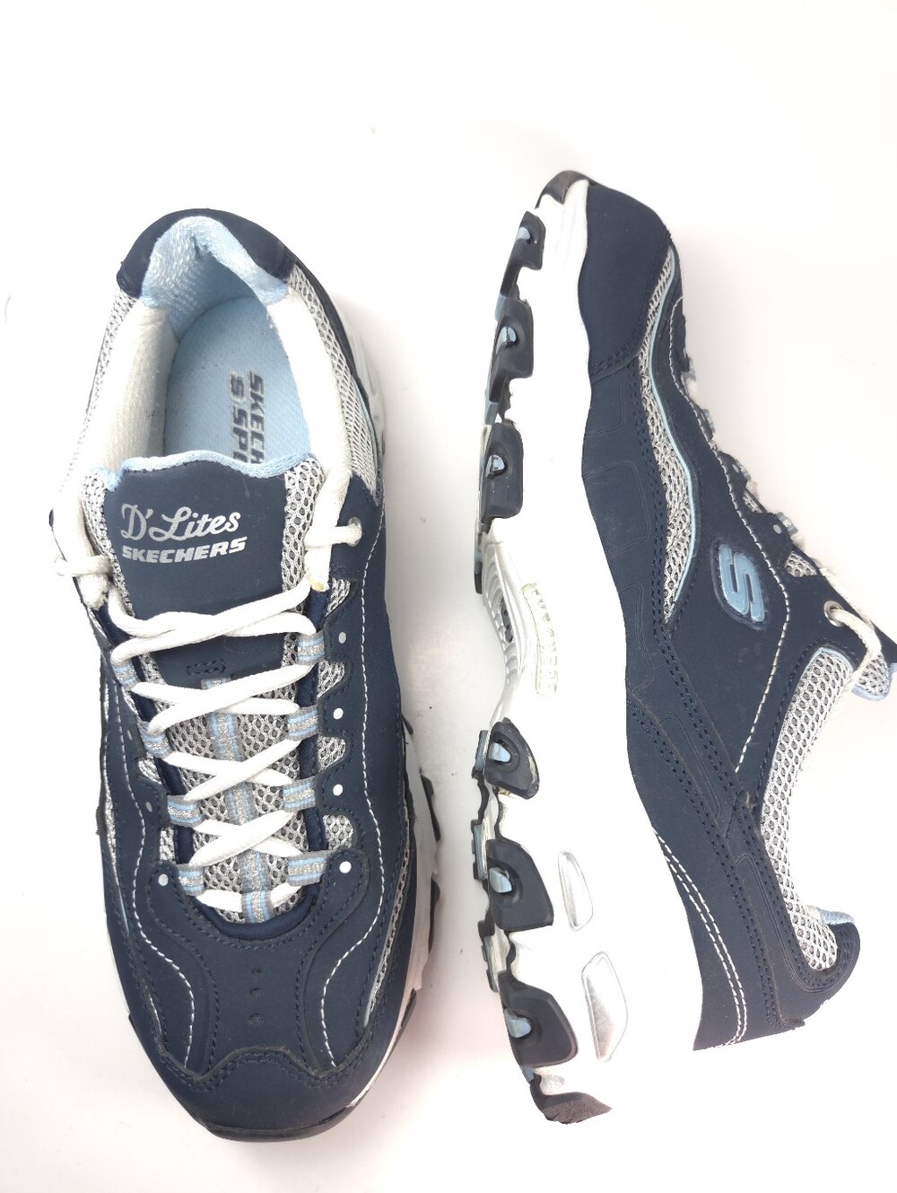 Skechers D’Lites Life Saver Navy & Light Blue Sneakers Sz 9.5 - Picture 13 of 16